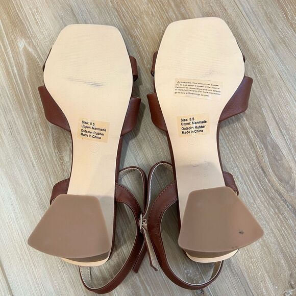 NEW YORK & COMPANY Brown Heels with Ankle Strap Size 8.5 - Picture 5 of 9